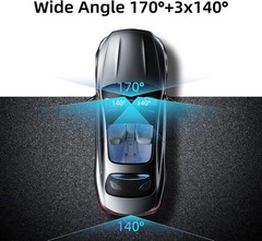 360° Dash Cam Front and Rear Inside,4 Channel Camera FHD 1080P Recorder G-Sensor