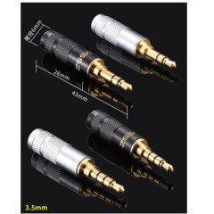 3.5mm 4.4 2.5mm Female Male Stereo Audio Cable Headphone Jack Plug Connector Lot