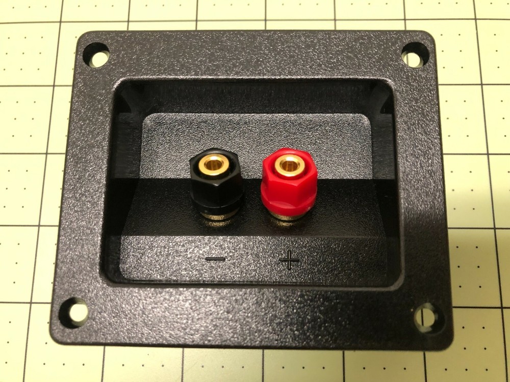 Speaker Terminal Cup Gold 5-Way Binding Post High Power – Rectangular – NEW