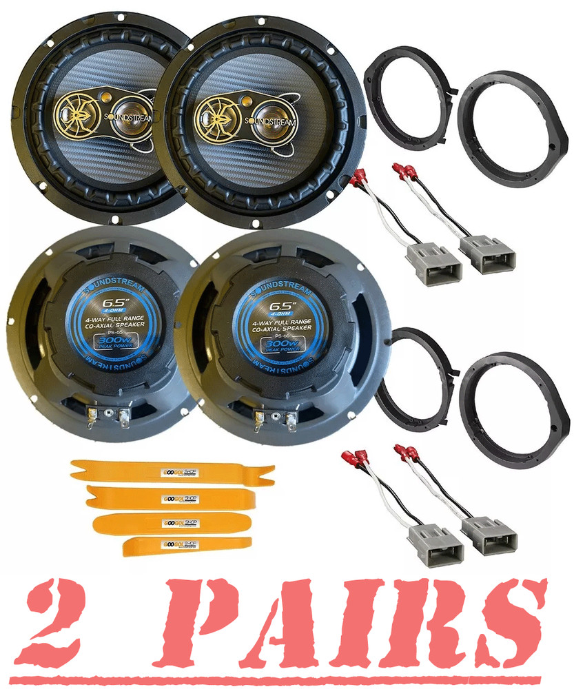 300W 4way 6.5″ Front/Rear Speakers for 2008-2022 Honda Accord & 2006-2021 Civic