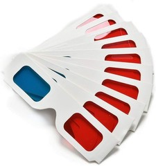 Universal 3D Cardboard Glasses 100 Pairs Red Blue Cyan Movie Viewer Set, New USA