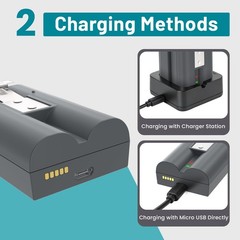2 Pack 8000mAh Rechargeable Battery and Charger Station for Ring Doorbell 2/3+/4