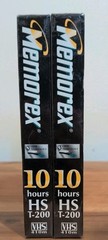 Lot of 2 New Memorex 10 Hours T-200 High Standard Video Cassette VHS Sealed