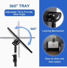 Portable Tripod Stand With Tray For Projector/Laptop/Camera, Adjustable 17”-55”
