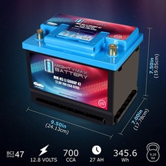 Mighty Max MM-H5LI Group 47 12.8V Lithium Replaces Volvo V60 Cross Country 17-18