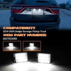 License Plate Light Compatible with 2014-2024 Dodge Durango Pickup Truck, Rear L