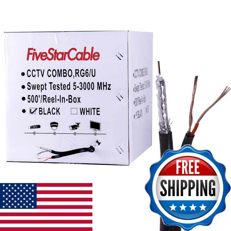 Five Star Fivestarcable Siamese Rg6 Coaxial Cable 18Awg Power Wire 500 Ft.