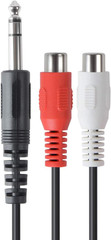 6.35Mm 1/4 Inch TRS Stereo Jack Male to 2 RCA Female Plug Y Splitter Adapter Cab