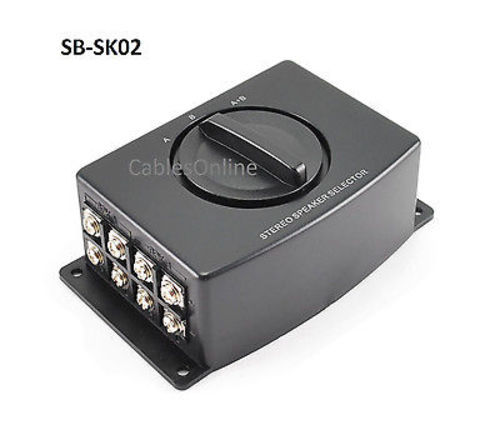 2 Way (1-in 2-out) Stereo Speaker Wire Screw-Type Switch Box, SB-SK02