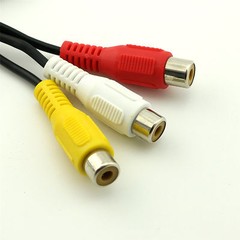 50cm 3 RCA Male Jack to Female Audio Composite Extension Video Adapter Cable DVD