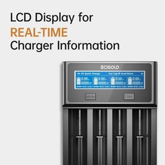 Smart Battery Charger 4A Fast Charging for Rechargeable Li-ion Ni-MH Ni-Zn