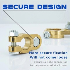 1 Pair Heavy Duty Brass Battery Terminal Connectors Top Post Clamp Set Car