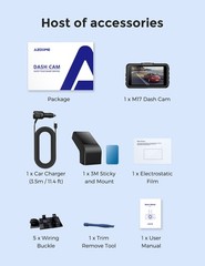 AZDOME 3″ FHD 1080P Dash Cam WiFi ADAS Car DVR Camera APP Park Mode Night Vision