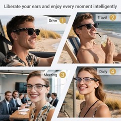 AI Smart Glasses Bluetooth Call Audio Translation for Men and Women Work Glasses