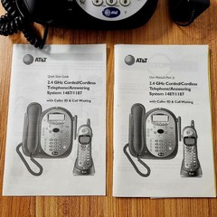 AT&T Corded Telephone Answering System Model 1487 TESTED w/ Pwr. Adapter, Manual