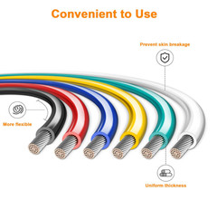 16 Gauge Wire 600FT, 16 AWG Auto 100ft Each Spool 6 Colors Copper Clad Aluminium