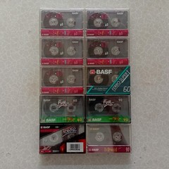 Lot of 10 BASF 60 & 90 Type I Blank Cassette Tape Made in Indonesia Nos Rare