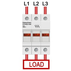 RT1832X 32A AC690V Cylindrical Fuse Holder Base DIN Rail Mounting CE 3P