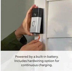 Ring Battery Doorbell Plus Security Camera Satin Nickel Brand New SEALED