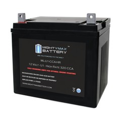 Mighty Max ML-U1-CCAHR -12 Volt, 320 CCA, Nut and Bolt (NB) Terminal, Rechargeab