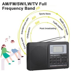 Portable Full Band AM/FM/SW/MW/LW Radio.Digital Stereo Speaker Player&Headphones