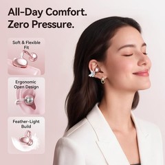 Gen2 Clip-On Open Ear Earbuds with Sparkle Butterfly Earrings, Earrings-On St…