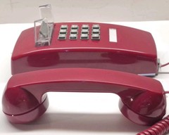 Red Cortelco 255447-VBA-20M Wall Phone Corded – Retro Push Button Phone A2