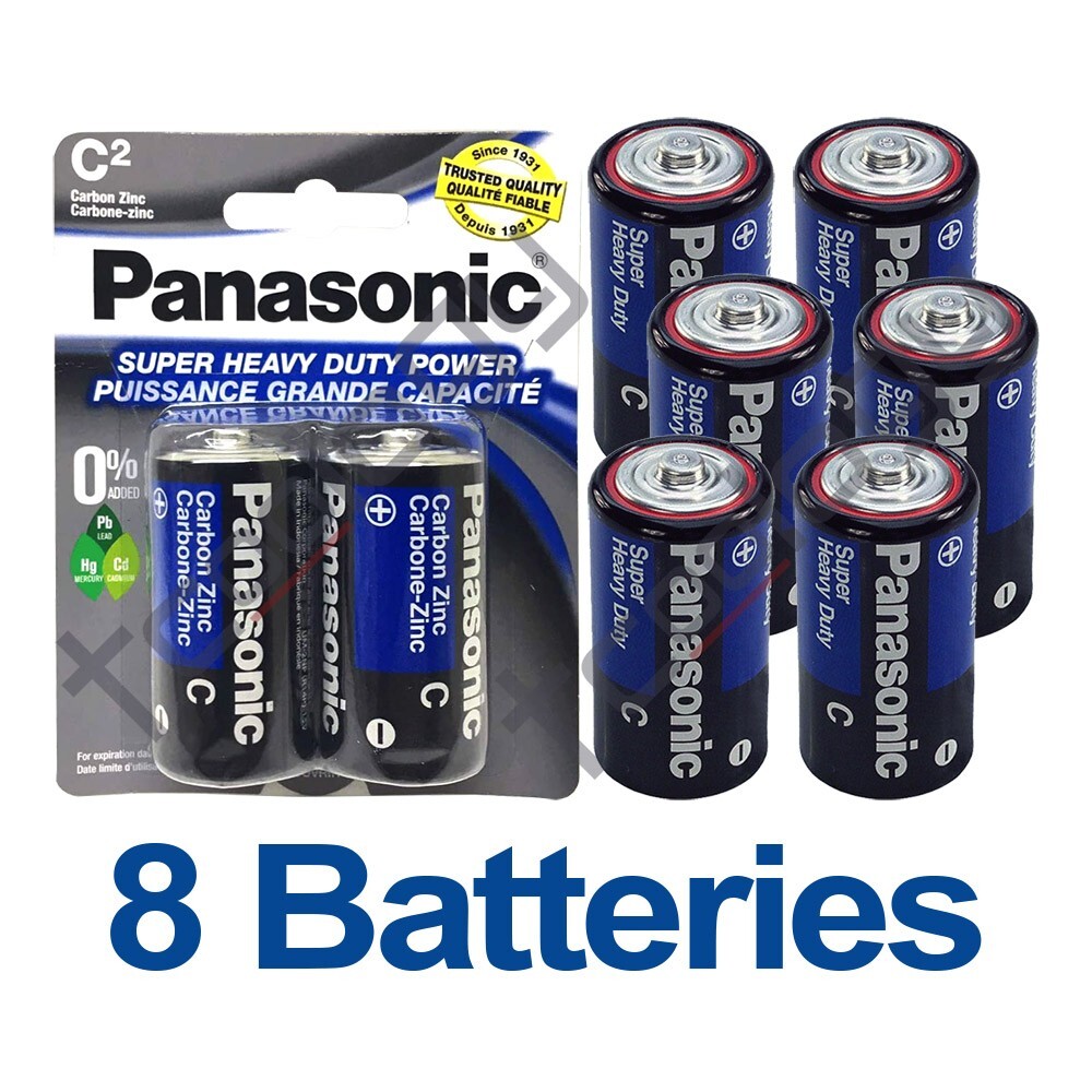 8x Panasonic C Batteries Super Heavy Duty Power Carbon Zinc Battery Exp 03/2025