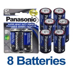 8x Panasonic C Batteries Super Heavy Duty Power Carbon Zinc Battery Exp 03/2025
