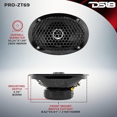 DS18 6×9″ 2-Way Coaxial 550 Watts 4-Ohm Single Speaker *PROZT69