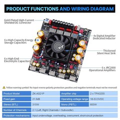 2.1 Channel Bluetooth Amplifier Board, 300W x2 Stereo Class D Home Audio Amp …