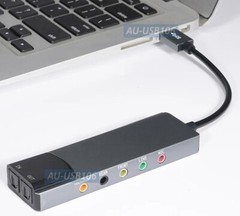 5.1 Channel USB 2.0 Surround Sound Adapter W/ Volume Control Optical Audio Input