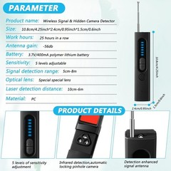 Compact Anti-Spy Detector with 30 Hours Battery, 4 Modes for Enhanced Security