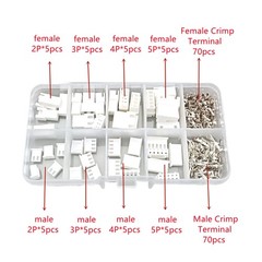 JST XH 2.54mm Pitch Male Female Housing 2 3 4 5 Pin Connectors Socket Plugs