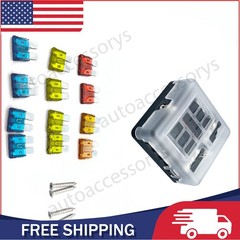 12-24V Blade Fuse Box Block Holder 6 Way Car Boat Power Distribution Panel Board