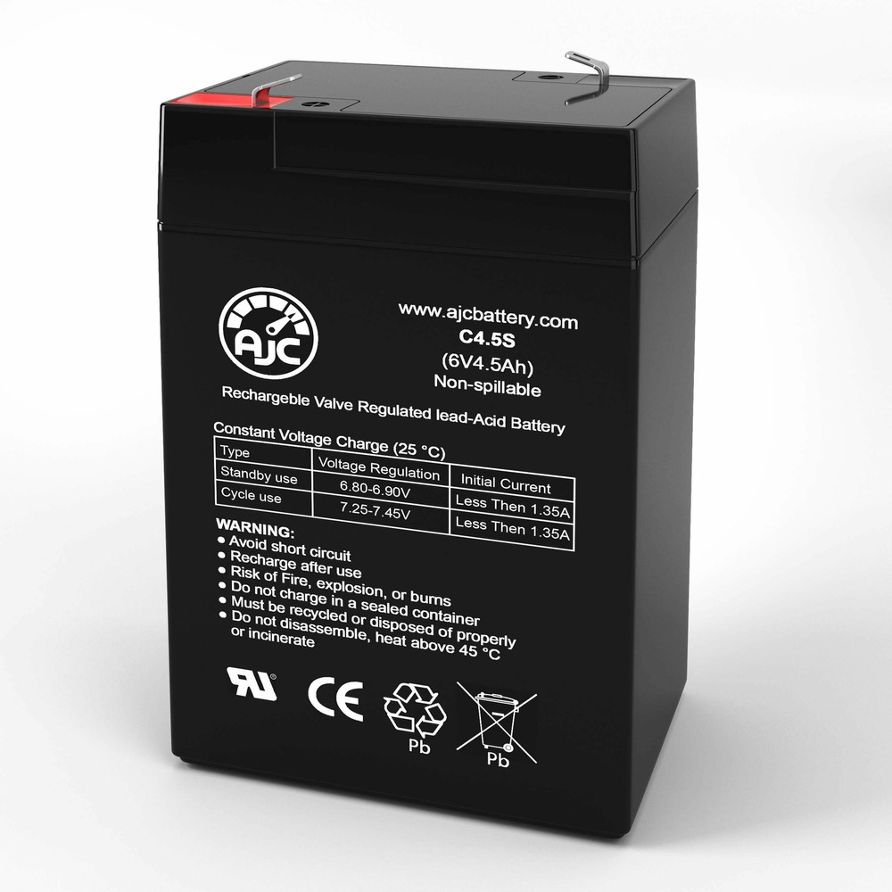 Leoch DJW6-4.5 6V 4.5Ah Sealed Lead Acid Replacement Battery