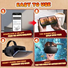 DESTEK V5 VR Headset for Phone with Controller, Anti-Blue light 110° FOV – Black
