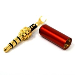 3.5mm Male Metal Audio Jack Plug Gold-Plated DIY Headphone Connector | 3-4 Pole