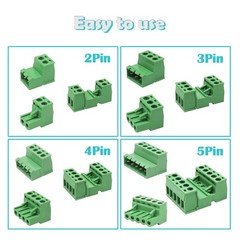 28 Sets Screw Terminal Block Connector Assortment Kit 5.08mm Pitch PCB 2Pin 3…
