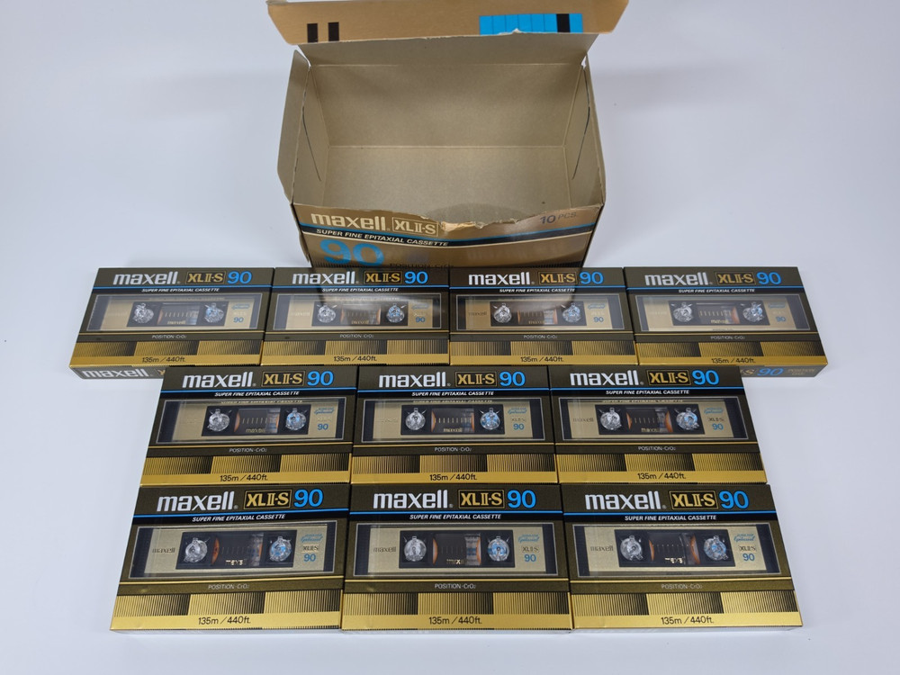 10 MAXELL XLII-S 90 Gold Super Fine Epitaxial High Bias Cassette Tapes
