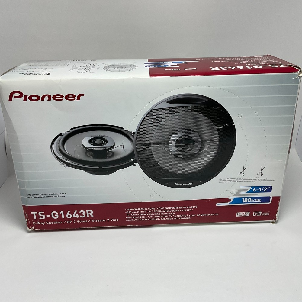 Pioneer TS-G1643R 6-1/2″ 2-Way Car Speakers 180W Max – Open Box, Never Used
