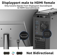 3Pk 4K Display Port to HDMI Male Female Adapter Converter DisplayPort DP to HDMI