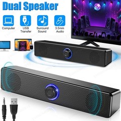 Stereo Bass Sound Computer Speakers 3.5mm USB Wired Soundbar for Desktop Laptop