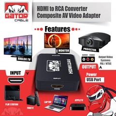 HDMI to RCA AV HD Converter Adapter Composite Cable CVBS 3-RCA Audio Video 1080P