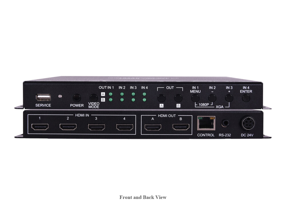 A-NeuVideo ANI-42HPIPX 4×2 18Gbps 4K60 UHD HDMI Matrix Switcher with PiP