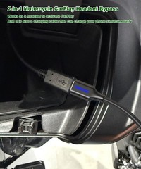 Rsizbahr USB-A to C Bypass Bluetooth Headset CarPlay Cable for 1.64 ft, Black