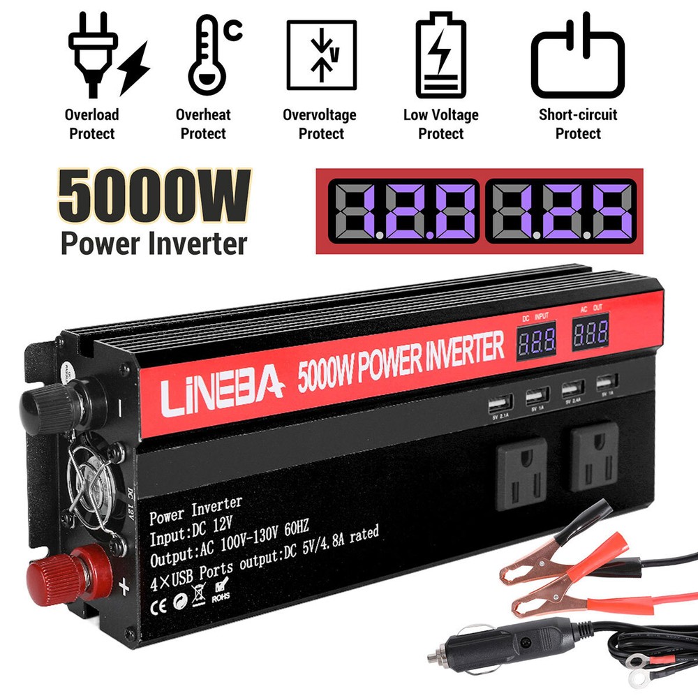 5000W 3000W 1500W Convertidor Onda sinusoidal modificada 12V A 110V Para Carro