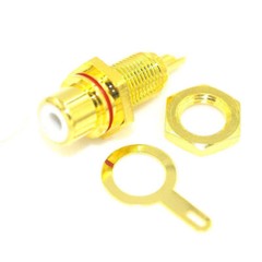 20 Pcs 24K Gold Plated RCA Female Chassis Panel Mount Jack Socket Connector