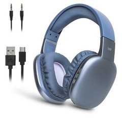 Ultra Wireless OverEar Bluetooth Headphones Mic 10 Hours Playtime Blue
