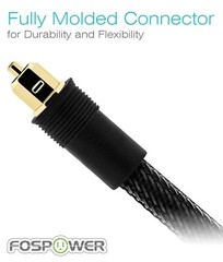 FosPower 10FT Braided Toslink Digital Optical Audio Cable For PS4 PS3 Xbox Wii U